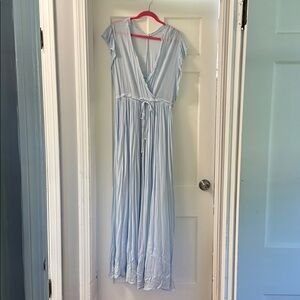 Powder Blue Cotton sundress, full length, sz large